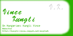 vince kungli business card